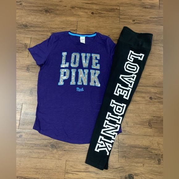 PINK VS LOVE PINK BLING OUTFIT SET L - Picture 1 of 12